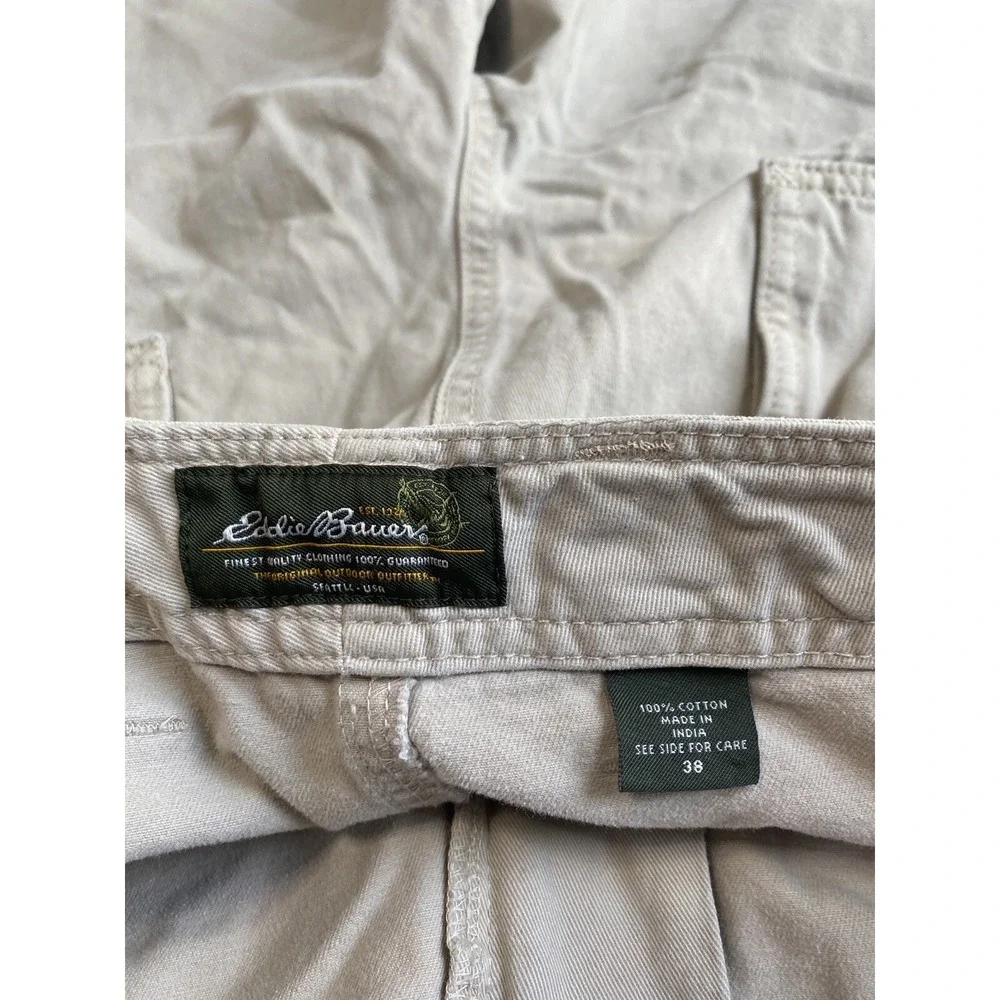 Eddie Bauer Cargo Shorts Men 38x10 Utility Canvas Cotton Pockets Outdoor Camping
